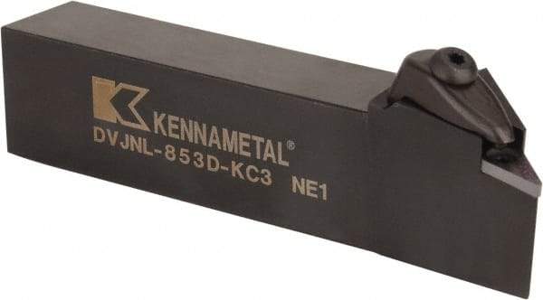 Kennametal - DVJN, Left Hand Cut, 3° Lead Angle, 1-1/4" Shank Height x 1" Shank Width, Negative Rake Indexable Turning Toolholder - 6" OAL, VN..33. Insert Compatibility, Series Kenclamp - Exact Tool & Supply