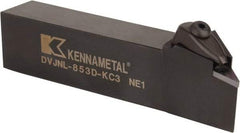Kennametal - DVJN, Left Hand Cut, 3° Lead Angle, 1-1/4" Shank Height x 1" Shank Width, Negative Rake Indexable Turning Toolholder - 6" OAL, VN..33. Insert Compatibility, Series Kenclamp - Exact Tool & Supply