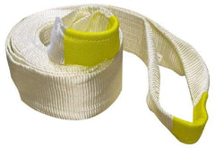 Erickson Manufacturing - 30' Long x 6" Wide, 55,000 Lb Basket Capacity, Polyester Web Sling - White, with Loop Ends - Exact Tool & Supply