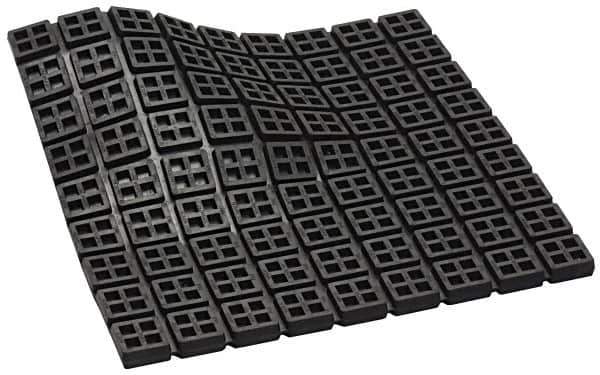 Mason Ind. - 18" Long x 18" Wide x 3/4" Thick, Neoprene, Machinery Leveling Pad & Mat - 14,580 Lb Max Load, Black - Exact Tool & Supply
