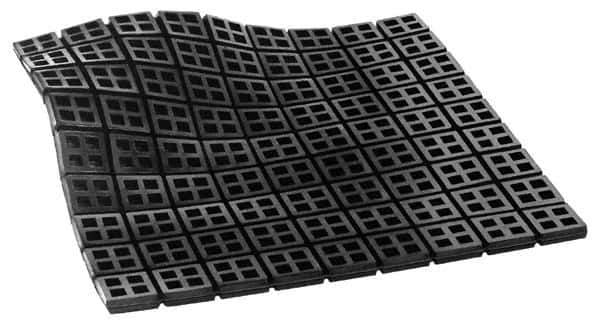 Mason Ind. - 18" Long x 18" Wide x 3/8" Thick, Rubber, Machinery Leveling Pad & Mat - 14,580 Lb Max Load, Black - Exact Tool & Supply