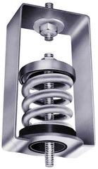 Mason Ind. - 115 Lb Capacity, 2" Deflection, HS-B, Vibration Control Hanger - 4" Long x 4-3/4" Wide x 7-1/4" High, 3/4" Max Rod Diam, 4-1/4" Lower Rod Penetration, Silver - Exact Tool & Supply