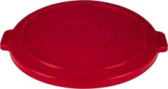 Rubbermaid - Round Lid for Use with 44 Gal Round Trash Cans - Red, Polyethylene, For Brute Trash Cans - Exact Tool & Supply