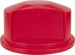 Rubbermaid - Round Lid for Use with 32 Gal Round Trash Cans - Red, Polyethylene, For 2632 Brute Trash Cans - Exact Tool & Supply