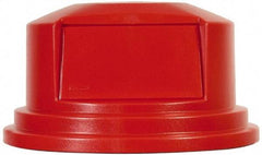 Rubbermaid - Round Lid for Use with 55 Gal Round Trash Cans - Red, Polyethylene, For 2655 Brute Trash Cans - Exact Tool & Supply