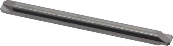 Accupro - 0.01" Radius, 1/8" Mill Diam, 2 Flute Solid Carbide Corner Rounding End Mill - Double End, Uncoated, 1-1/2" OAL, 1/8" Shank Diam - Exact Tool & Supply