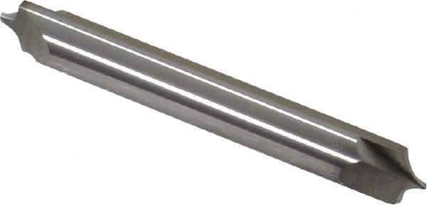 Accupro - 1/8" Radius, 5/16" Mill Diam, 2 Flute Solid Carbide Corner Rounding End Mill - Double End, Uncoated, 2-1/2" OAL, 5/16" Shank Diam - Exact Tool & Supply