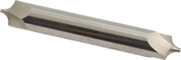 Accupro - 0.156" Radius, 3/8" Mill Diam, 2 Flute Solid Carbide Corner Rounding End Mill - Double End, Uncoated, 2-1/2" OAL, 3/8" Shank Diam - Exact Tool & Supply