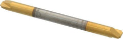 Accupro - 0.015" Radius, 1/8" Mill Diam, 2 Flute Solid Carbide Corner Rounding End Mill - Double End, TiN Finish, 1-1/2" OAL, 1/8" Shank Diam - Exact Tool & Supply