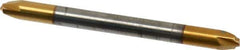 Accupro - 0.02" Radius, 1/8" Mill Diam, 2 Flute Solid Carbide Corner Rounding End Mill - Double End, TiN Finish, 1-1/2" OAL, 1/8" Shank Diam - Exact Tool & Supply