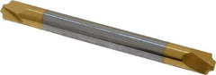Accupro - 0.046" Radius, 3/16" Mill Diam, 2 Flute Solid Carbide Corner Rounding End Mill - Double End, TiN Finish, 2" OAL, 3/16" Shank Diam - Exact Tool & Supply