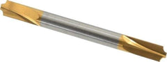 Accupro - 0.055" Radius, 3/16" Mill Diam, 2 Flute Solid Carbide Corner Rounding End Mill - Double End, TiN Finish, 2" OAL, 3/16" Shank Diam - Exact Tool & Supply