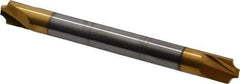 Accupro - 0.072" Radius, 1/4" Mill Diam, 2 Flute Solid Carbide Corner Rounding End Mill - Double End, TiN Finish, 2-1/2" OAL, 1/4" Shank Diam - Exact Tool & Supply
