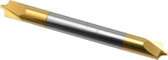 Accupro - 0.094" Radius, 1/4" Mill Diam, 2 Flute Solid Carbide Corner Rounding End Mill - Double End, TiN Finish, 2-1/2" OAL, 1/4" Shank Diam - Exact Tool & Supply