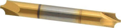 Accupro - 0.118" Radius, 5/16" Mill Diam, 2 Flute Solid Carbide Corner Rounding End Mill - Double End, TiN Finish, 2-1/2" OAL, 5/16" Shank Diam - Exact Tool & Supply