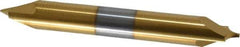 Accupro - 1/8" Radius, 5/16" Mill Diam, 2 Flute Solid Carbide Corner Rounding End Mill - Double End, TiN Finish, 2-1/2" OAL, 5/16" Shank Diam - Exact Tool & Supply