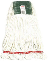 Rubbermaid - 5" Green Head Band, Medium Blended Fiber Loop End Mop Head - 4 Ply, Use for General Purpose - Exact Tool & Supply