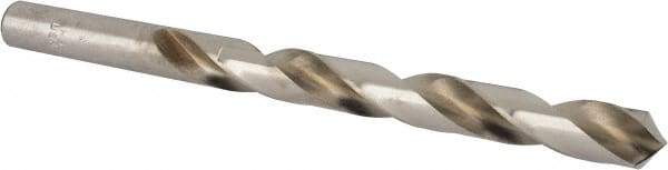 Made in USA - Letter W 118° High Speed Steel Jobber Drill - Bright Finish, Right Hand Cut, Spiral Flute, Straight Shank, 5-1/8" OAL, Standard Point - Exact Tool & Supply