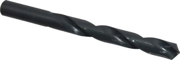 Interstate - 21/32" 118° High Speed Steel Jobber Drill - Oxide Finish, Right Hand Cut, Spiral Flute, Straight Shank, 7-1/8" OAL, Standard Point - Exact Tool & Supply