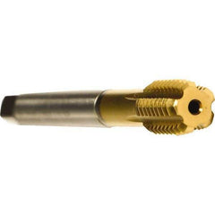 Emuge - 7/16-14 UNC 2BX Modified Bottoming Thread Forming Tap - Cobalt, TiN Finish, 3.937" OAL, 0.709" Thread Length, Right Hand Thread, Series Druck - Exact Tool & Supply