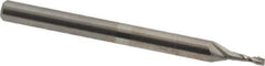 OSG - 3/64", 9/64" LOC, 1/8" Shank Diam, 1-1/2" OAL, 2 Flute, Solid Carbide Square End Mill - Single End, Uncoated, Spiral Flute, 30° Helix, Centercutting, Right Hand Cut, Right Hand Flute, Series 402 - Exact Tool & Supply