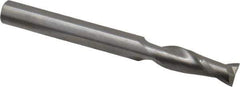 OSG - 1/4", 3/4" LOC, 1/4" Shank Diam, 2-1/2" OAL, 2 Flute, Solid Carbide Square End Mill - Single End, Uncoated, Spiral Flute, 30° Helix, Centercutting, Right Hand Cut, Right Hand Flute, Series 402 - Exact Tool & Supply