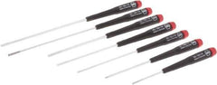 Wiha - 7 Piece Phillips & Slotted Screwdriver Set - Round Shank, Ergonomic Handle, Blade Sizes: Length 50, 100 & 150, Bit Sizes: Philips #0 - Exact Tool & Supply