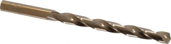 Interstate - 9/32" 135° Cobalt Jobber Drill - Bright Finish, Right Hand Cut, Spiral Flute, 4-1/4" OAL, Split Point - Exact Tool & Supply