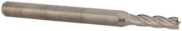Value Collection - 3/32", 3/8" LOC, 1/8" Shank Diam, 1-1/2" OAL, 4 Flute, Solid Carbide Square End Mill - Single End, Uncoated, Spiral Flute, 30° Helix, Centercutting, Right Hand Cut, Right Hand Flute - Exact Tool & Supply