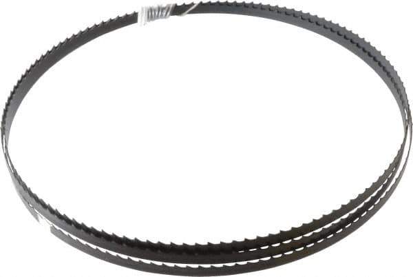 Disston - 4 TPI, 7' 9-1/2" Long x 3/8" Wide x 0.025" Thick, Welded Band Saw Blade - Carbon Steel, Toothed Edge, Raker Tooth Set, Hard Back, Contour Cutting - Exact Tool & Supply