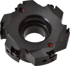 Kennametal - 6 Inserts, 4" Cut Diam, 1-1/4" Arbor Diam, 0.394" Max Depth of Cut, Indexable Square-Shoulder Face Mill - 0/90° Lead Angle, 1-3/4" High, BGHX 15L5... Insert Compatibility, Through Coolant, Series Fix-Perfect - Exact Tool & Supply