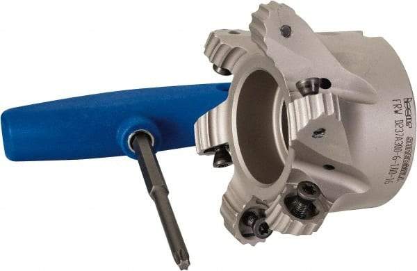 Iscar - 2.37" Cut Diam, 0.315" Max Depth, 1" Arbor Hole, 6 Inserts, RC.. 1607 Insert Style, Indexable Copy Face Mill - FRW Cutter Style, 1-3/4 High, Series MillShred - Exact Tool & Supply