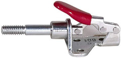 De-Sta-Co - 16,000 Lb Load Capacity, Flanged Base, Carbon Steel, Standard Straight Line Action Clamp - 4 Mounting Holes, 0.41" Mounting Hole Diam, 0.99" Plunger Diam, Straight Handle - Exact Tool & Supply