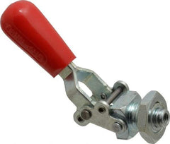 De-Sta-Co - 200 Lb Load Capacity, Mounting Plate Base, Carbon Steel, Standard Straight Line Action Clamp - 0.39" Plunger Diam, Straight Handle - Exact Tool & Supply