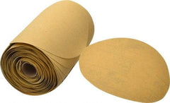 3M - 6" Diam, 120 Grit FEPA, Aluminum Oxide Adhesive PSA Disc - Fine Grade, Gold, A Weighted Backing, Flexible, Use with Random Orbital Sanders - Exact Tool & Supply