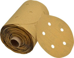 3M - 5" Diam, 180 Grit FEPA, Aluminum Oxide Adhesive PSA Disc - Very Fine Grade, Gold, A Weighted Backing, Flexible, Use with Random Orbital Sanders - Exact Tool & Supply