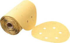 3M - 6" Diam, 400 Grit FEPA, Aluminum Oxide Adhesive PSA Disc - Super Fine Grade, Gold, A Weighted Backing, Flexible, Use with Random Orbital Sanders - Exact Tool & Supply