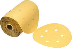 3M - 6" Diam, 220 Grit FEPA, Aluminum Oxide Adhesive PSA Disc - Very Fine Grade, Gold, A Weighted Backing, Flexible, Use with Random Orbital Sanders - Exact Tool & Supply