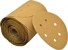 3M - 6" Diam, 80 Grit FEPA, Aluminum Oxide Adhesive PSA Disc - Medium Grade, Gold, A Weighted Backing, Flexible, Use with Random Orbital Sanders - Exact Tool & Supply