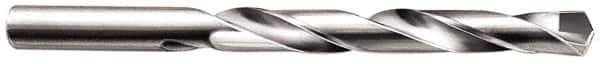Made in USA - 23/32" 135° Carbide-Tipped Jobber Drill - Bright Finish, Right Hand Cut, Spiral Flute, Straight Shank, 7-5/8" OAL, Split Point - Exact Tool & Supply
