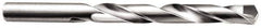 Made in USA - 23/32" 135° Carbide-Tipped Jobber Drill - Bright Finish, Right Hand Cut, Spiral Flute, Straight Shank, 7-5/8" OAL, Split Point - Exact Tool & Supply