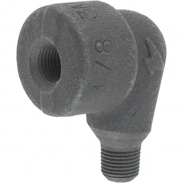 Made in USA - Size 1/8", Class 3,000, Forged Carbon Steel Black Pipe 90° Street Elbow - 3,000 psi, Threaded End Connection - Exact Tool & Supply