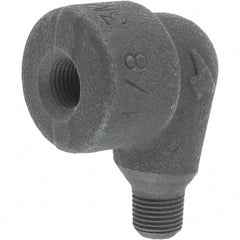 Made in USA - Size 1/8", Class 3,000, Forged Carbon Steel Black Pipe 90° Street Elbow - 3,000 psi, Threaded End Connection - Exact Tool & Supply