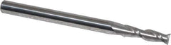 Accupro - 3.5mm, 12mm LOC, 4mm Shank Diam, 50mm OAL, 2 Flute, Solid Carbide Square End Mill - Single End, Uncoated, Spiral Flute, 40° Helix, Centercutting, Right Hand Cut, Right Hand Flute - Exact Tool & Supply
