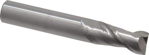 Accupro - 12mm, 25mm LOC, 12mm Shank Diam, 76mm OAL, 2 Flute, Solid Carbide Square End Mill - Single End, Uncoated, Spiral Flute, 40° Helix, Centercutting, Right Hand Cut, Right Hand Flute - Exact Tool & Supply