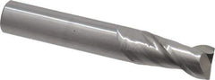 Accupro - 12mm, 25mm LOC, 12mm Shank Diam, 76mm OAL, 2 Flute, Solid Carbide Square End Mill - Single End, Uncoated, Spiral Flute, 40° Helix, Centercutting, Right Hand Cut, Right Hand Flute - Exact Tool & Supply