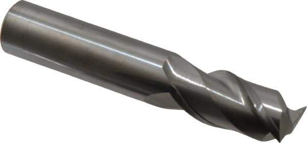 Accupro - 16mm, 32mm LOC, 16mm Shank Diam, 89mm OAL, 2 Flute, Solid Carbide Square End Mill - Single End, Uncoated, Spiral Flute, 40° Helix, Centercutting, Right Hand Cut, Right Hand Flute - Exact Tool & Supply