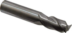 Accupro - 16mm, 32mm LOC, 16mm Shank Diam, 89mm OAL, 2 Flute, Solid Carbide Square End Mill - Single End, Uncoated, Spiral Flute, 40° Helix, Centercutting, Right Hand Cut, Right Hand Flute - Exact Tool & Supply