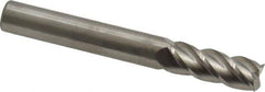 Accupro - 8mm, 20mm LOC, 8mm Shank Diam, 63mm OAL, 4 Flute, Solid Carbide Square End Mill - Single End, Uncoated, Spiral Flute, 40° Helix, Centercutting, Right Hand Cut, Right Hand Flute - Exact Tool & Supply