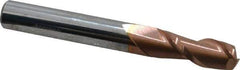 Accupro - 8mm, 20mm LOC, 8mm Shank Diam, 63mm OAL, 2 Flute, Solid Carbide Square End Mill - Single End, TiCN Finish, Spiral Flute, 40° Helix, Centercutting, Right Hand Cut, Right Hand Flute - Exact Tool & Supply